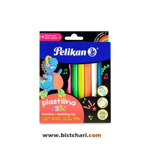 خمیر بازی نئونی 10 رنگ مدل Plastilina Neon برند پلیکان Pelikan