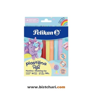 خمیر بازی پاستلی 10 رنگ مدل Plastilina Pastel برند پلیکان Pelikan