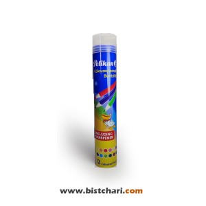 مداد رنگی 12 رنگ جعبه استوانه ای فلزی مدل Buntstifte برند پلیکان Pelikan