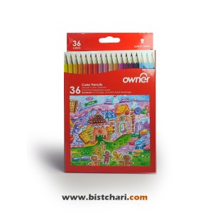 مداد رنگی 36 رنگ جعبه مقوایی برند اونر Owner