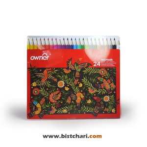 مداد رنگی 24 رنگ جعبه فلزی برند اونر Owner