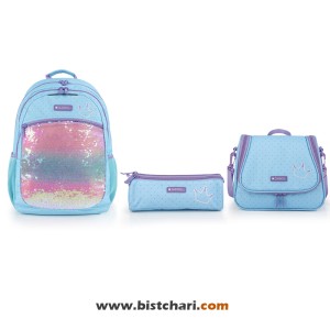 ست کوله پشتی سایز 34 ،کیف غذا و جامدادی مدل Fantasy برند گابل Gabol