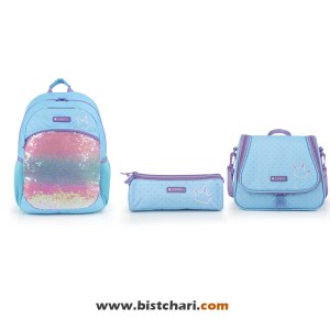 ست کوله پشتی سایز 31 ،کیف غذا و جامدادی مدل Fantasy برند گابل Gabol