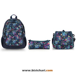 ست کوله پشتی سایز 32 ،کیف غذا و جامدادی مدل Tizas برند گابل Gabol