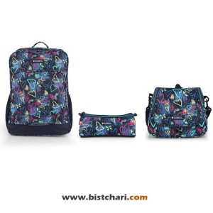 ست کوله پشتی سایز 32 ،کیف غذا و جامدادی مدل Tizas برند گابل Gabol