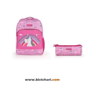 ست کوله پشتی سایز 30 و جامدادی مدل Rainbow برند گابل Gabol