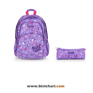 ست کوله پشتی سایز 32 و جامدادی مدل Violet برند گابل Gabol