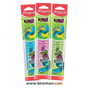 خط کش 15 سانتی متر ژله ای مدل Twist n Flex برند مپد Maped