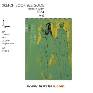 دفتر طراحی 80 برگ A4 مدل Contemporary art collection برند لاین نوت Line note