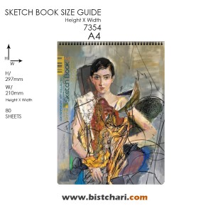 دفتر طراحی 80 برگ A4 مدل Contemporary art collection برند لاین نوت Line note