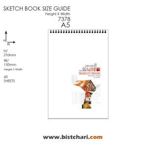 دفتر طراحی 60 برگ A5 با کاغذ سفید 120 گرم برند لاین نوت Line note