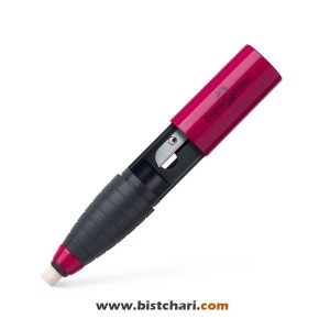 تراش پاک کن دار چرخشی تک سوراخ مخزن دار مدل Combi eraser-sharpener برند فابر کاستل Faber Castell