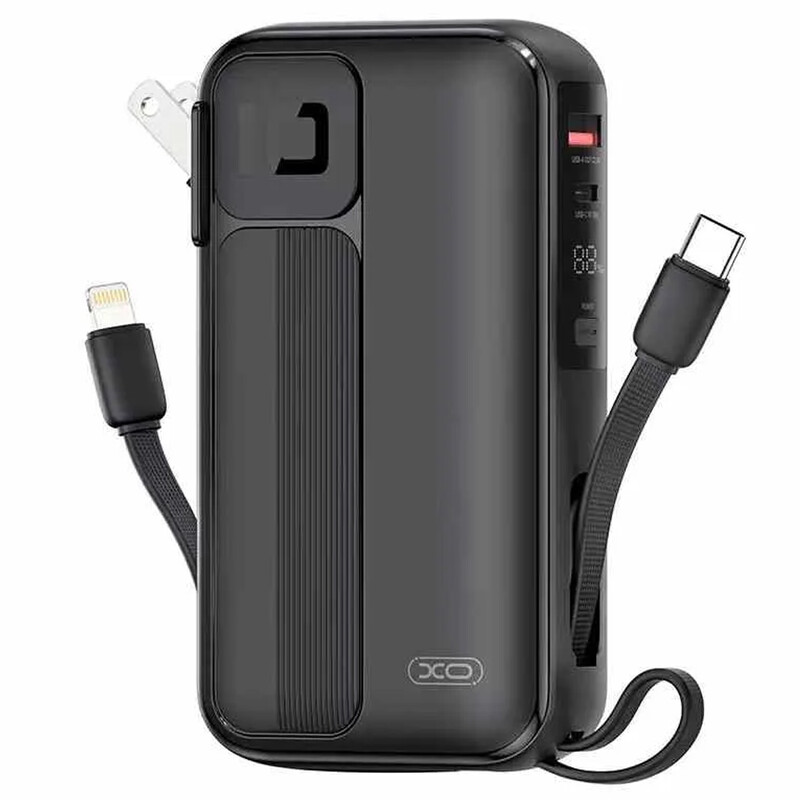 پاور بانک 10000 با کابل لایتنینگ و تایپ سی و شارژر دیواری ایکس او XO PR259