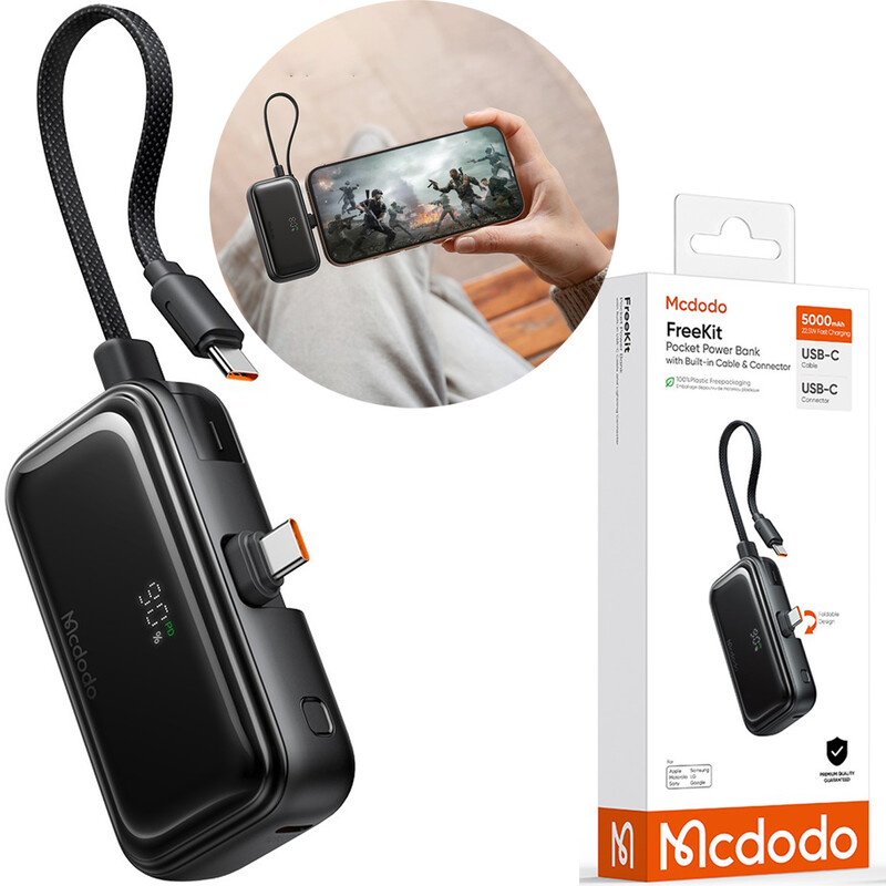 پاور بانک فست شارژ 5000 تایپ‌سی 22.5 وات مک‌دودو MC-7760