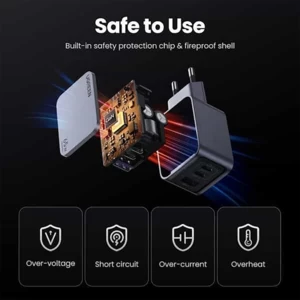 قیمت شارژر دیواری 65 وات Nexode Pro سه پورت یوگرین همراه با کابل 5 آمپر تایپ سی