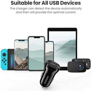 فروش شارژر فندکی دو پورت یو اس بی 24 وات یوگرین