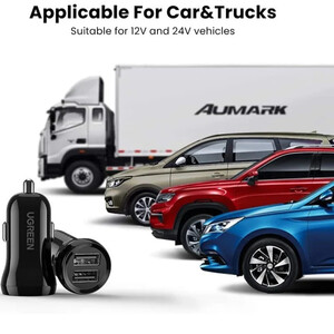 قیمت شارژر فندکی دو پورت یو اس بی 24 وات یوگرین