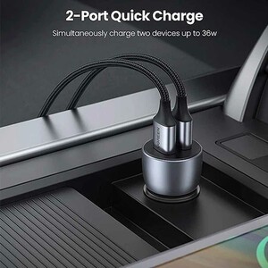 شارژر فندکی فست شارژ ماشین تایپ‌سی 36 وات یوگرین