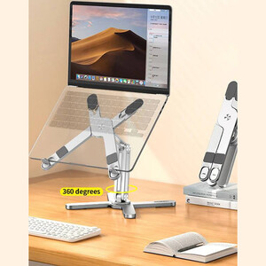 خرید استند نگهدارنده لپ‌تاپ و تبلت رومیزی دابل ایکس