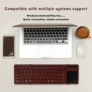 کیبورد بی‌‌سیم تاشو شارژی با تاچ پد لمسی