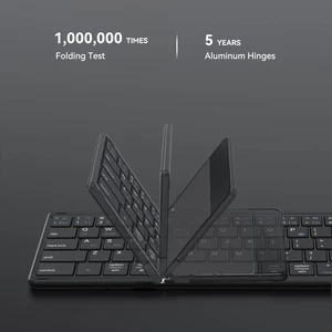 کیبورد بی‌‌سیم تاشو شارژی با تاچ پد لمسی