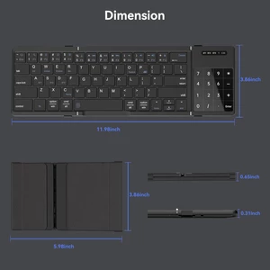 کیبورد بی‌‌سیم تاشو شارژی با تاچ پد لمسی