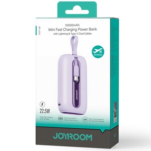 پاوربانک مینی 10000 میلی‌آمپر لایتنینگ و تایپ‌سی  22.5 وات جوی روم