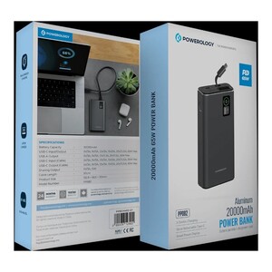 پاوربانک 20000 فست شارژ تایپ‌سی 65 وات و یو‌اس‌بی 30 وات پاورولوژی