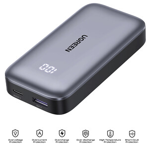 فروش پاوربانک شارژ سریع تایپ سی و یو اس بی 30 وات 10000 یوگرین