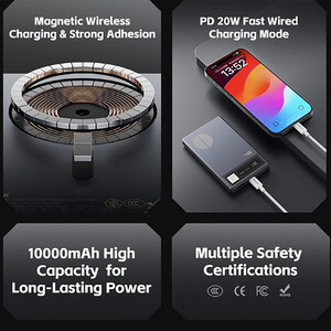 کیفیت پاوربانک مغناطیسی  10000  با طراحی رترو به همراه رادیو راک