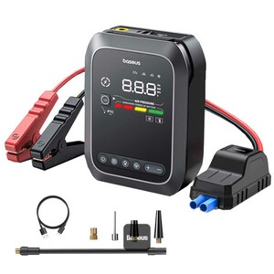 جامپ استارتر، پمپ باد، پاوربانک و چراغ قوه 1200 آمپر خودرو بیسوس C00245903111-00 BS-CH014