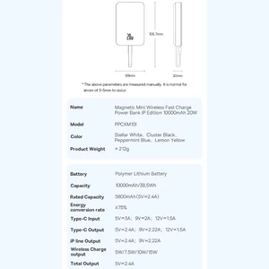 شارژر همراه بی سیم مگ سیف فست شارژ بیسوس با کابل متصل لایتنینگ