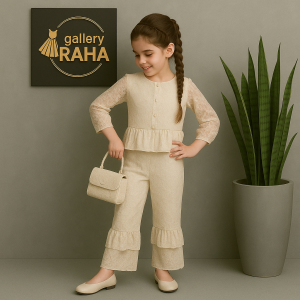 بلوز شلوار دانتل بچگانه با طراحی خاص و ۶ رنگ جذاب