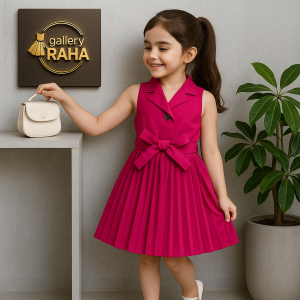 پیراهن پلیسه کمربنددار دخترانه - مدل شیک و خاص