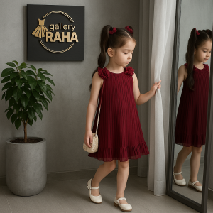 پیراهن پلیسه دخترانه گل‌دار – مدل مجلسی و پرنسسی