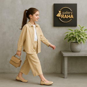 ست سه تیکه کت، شلوار و تاپ دخترانه | کتان وارداتی | گالری رها