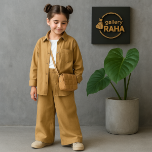 ست سه تیکه کت، شلوار و تاپ دخترانه | کتان وارداتی | گالری رها