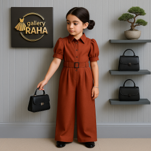 رامپر کمربنددار مازراتی اعلا دخترانه (رنگ‌بندی کامل،
