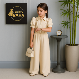 رامپر کمربنددار مازراتی اعلا دخترانه (رنگ‌بندی کامل،