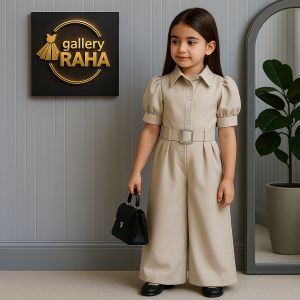 رامپر کمربنددار مازراتی اعلا دخترانه (رنگ‌بندی کامل،