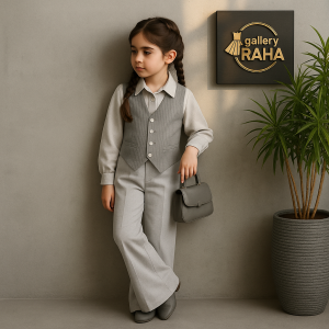 ست بلوز و شلوار کرپ با جلیقه بنگال | رنگ‌بندی جذاب | مناسب ۱ تا ۱۳ سال