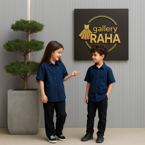 ست خواهر برادری شومیز کرپ و شلوار کرپ مشکی