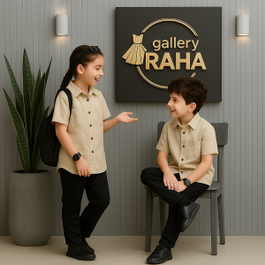 ست خواهر برادری شومیز کرپ و شلوار کرپ مشکی
