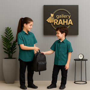 ست خواهر برادری شومیز کرپ و شلوار کرپ مشکی