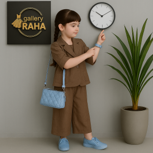 کت و شلوار لینن بچه‌گانه دخترانه با رنگ‌بندی خاص