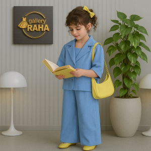 کت و شلوار لینن بچه‌گانه دخترانه با رنگ‌بندی خاص