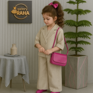 کت و شلوار لینن بچه‌گانه دخترانه با رنگ‌بندی خاص