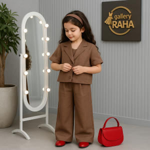 کت و شلوار لینن بچه‌گانه دخترانه با رنگ‌بندی خاص