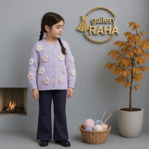 ژاکت گلدار بافت بچگانه