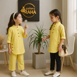 ست تونیک و شلوار لینن دخترانه – مدل تابستانی خواهرانه
